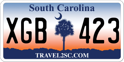 SC license plate XGB423