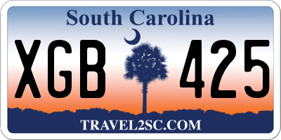 SC license plate XGB425