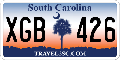 SC license plate XGB426