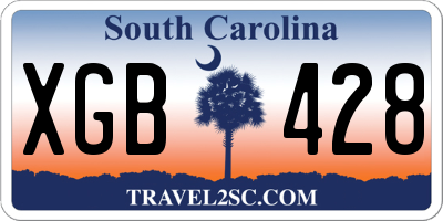 SC license plate XGB428
