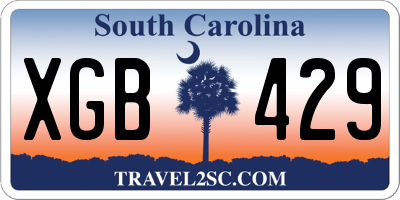 SC license plate XGB429