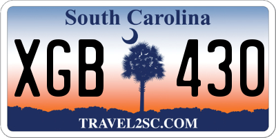 SC license plate XGB430