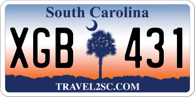 SC license plate XGB431