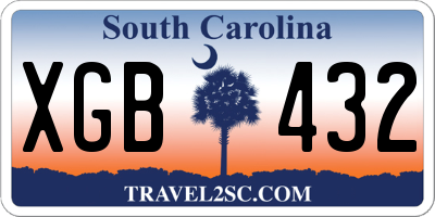 SC license plate XGB432