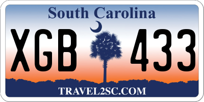 SC license plate XGB433