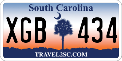 SC license plate XGB434