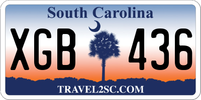 SC license plate XGB436