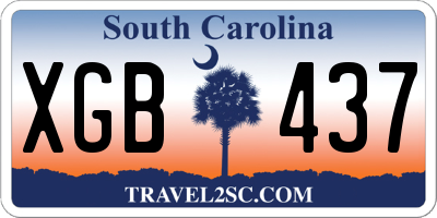 SC license plate XGB437