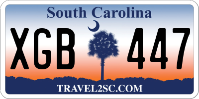 SC license plate XGB447