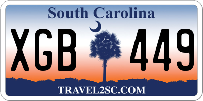 SC license plate XGB449
