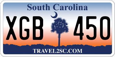 SC license plate XGB450