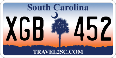 SC license plate XGB452