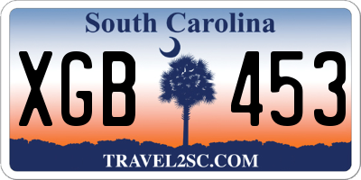 SC license plate XGB453