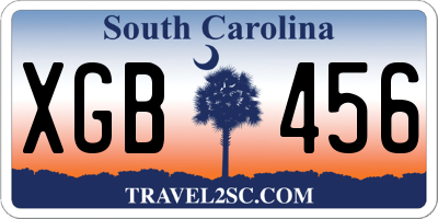 SC license plate XGB456