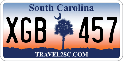 SC license plate XGB457