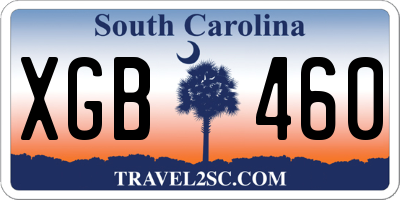 SC license plate XGB460