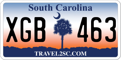 SC license plate XGB463