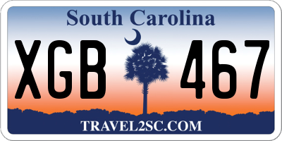 SC license plate XGB467