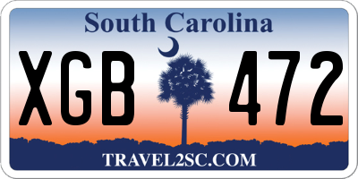 SC license plate XGB472