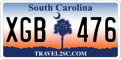 SC license plate XGB476