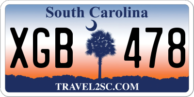 SC license plate XGB478