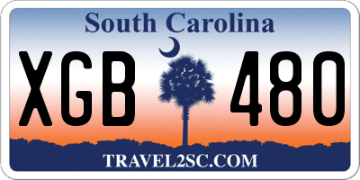 SC license plate XGB480