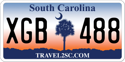 SC license plate XGB488