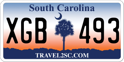 SC license plate XGB493