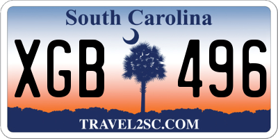 SC license plate XGB496