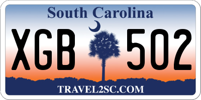 SC license plate XGB502