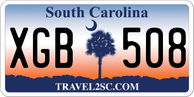 SC license plate XGB508