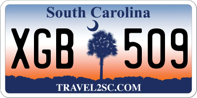 SC license plate XGB509