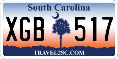 SC license plate XGB517