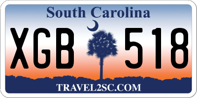 SC license plate XGB518