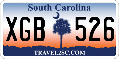 SC license plate XGB526