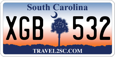 SC license plate XGB532