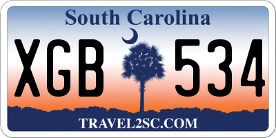SC license plate XGB534