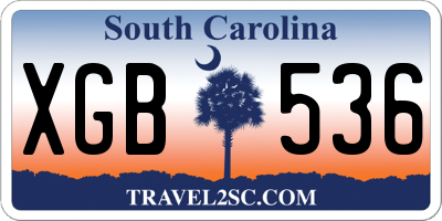 SC license plate XGB536