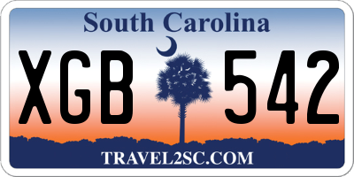 SC license plate XGB542