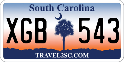 SC license plate XGB543