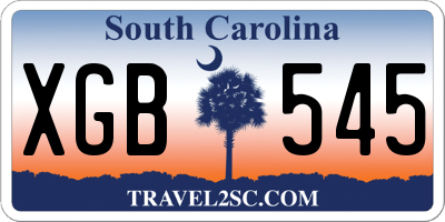 SC license plate XGB545