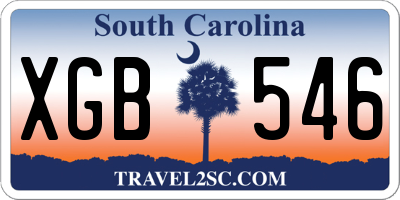 SC license plate XGB546