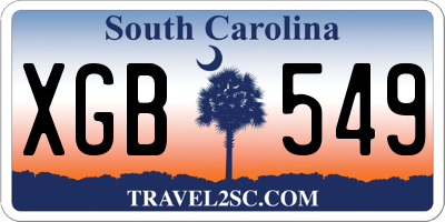 SC license plate XGB549