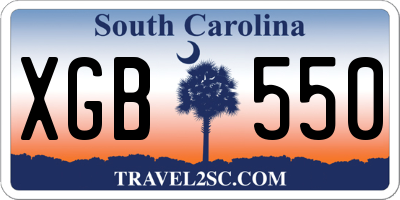 SC license plate XGB550