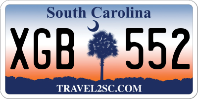 SC license plate XGB552