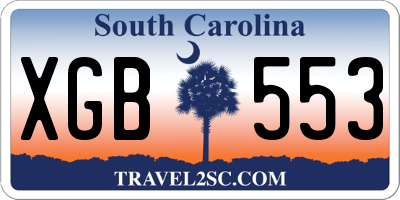 SC license plate XGB553