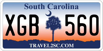 SC license plate XGB560