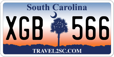 SC license plate XGB566