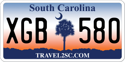 SC license plate XGB580