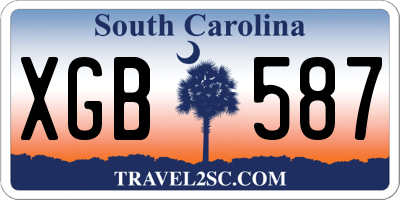SC license plate XGB587